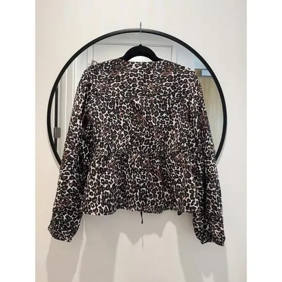 Free People x REVOLVE Printed Brunch Babe Top in Leopard Size Medium - Picture 3 of 5